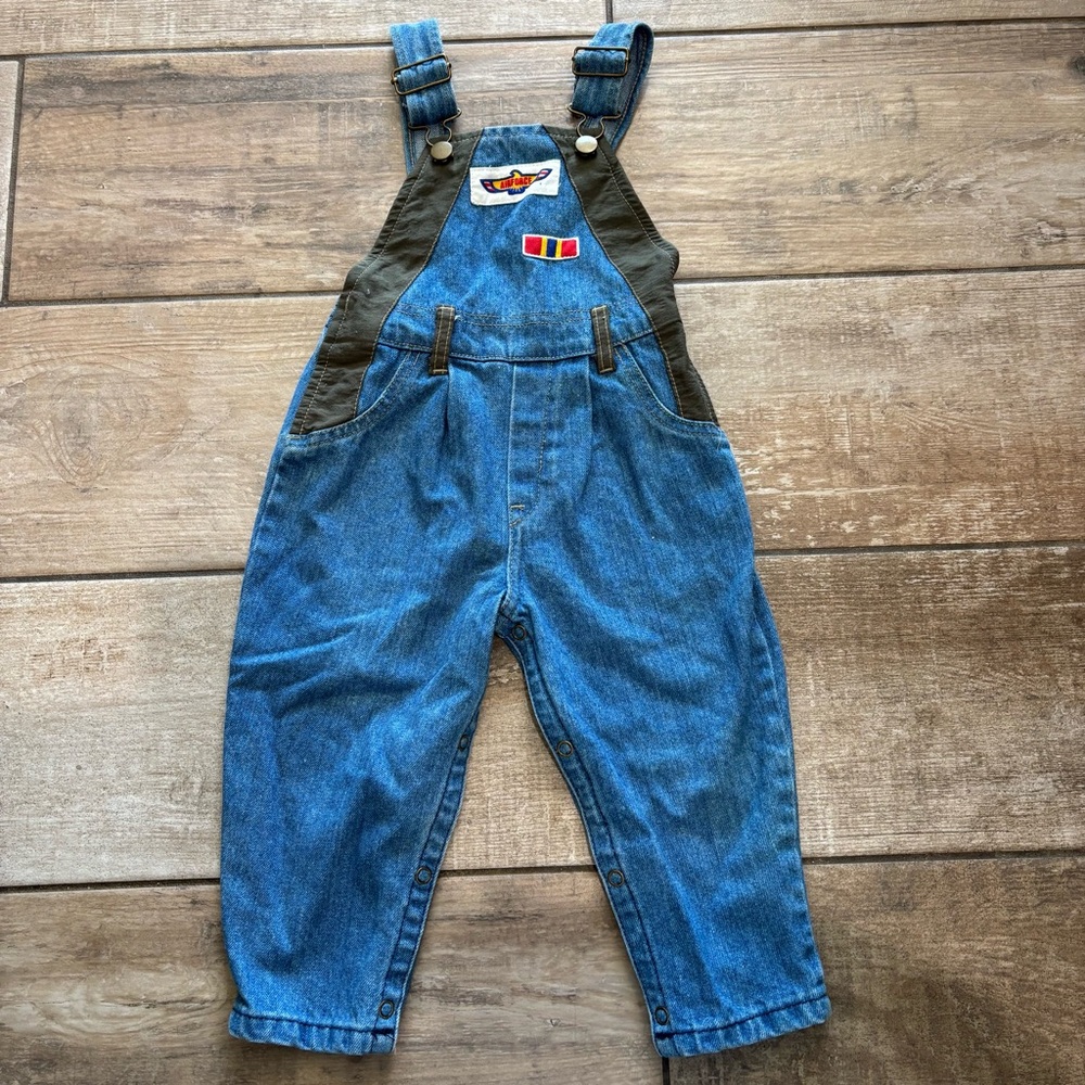 Y2K Vintage Jean 100% cotton US Air Force Patches Overalls Boys size 24 months